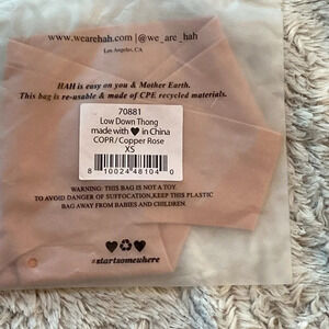 HAH by Free People Womens Seamless Copper Rose Low Down Thong, Size XS, NWOT